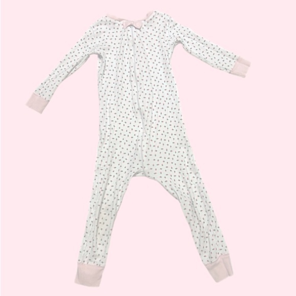 EUC TBBC rosebud print Footless zip up one piece pajamas size 3t - Picture 1 of 3